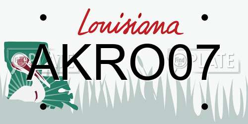 AKRO07 Louisiana License Plate
