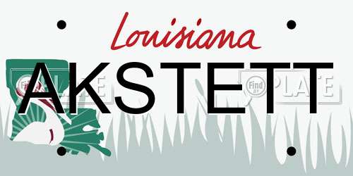AKSTETT Louisiana License Plate