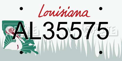 AL35575 Louisiana License Plate