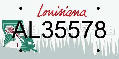 AL35578 Louisiana License Plate