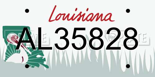 AL35828 Louisiana License Plate