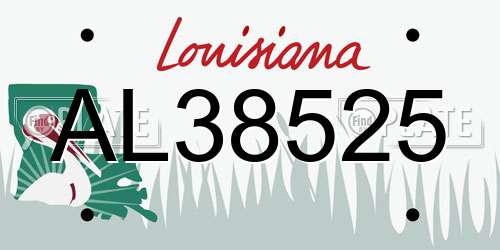 AL38525 Louisiana License Plate