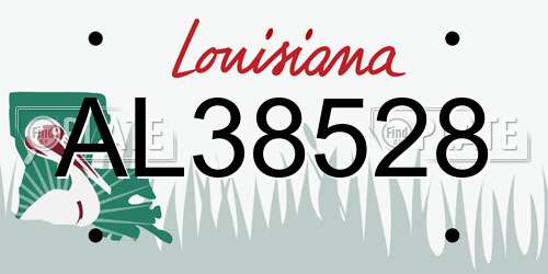AL38528 Louisiana License Plate