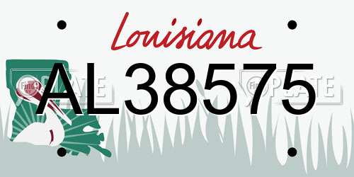 AL38575 Louisiana License Plate