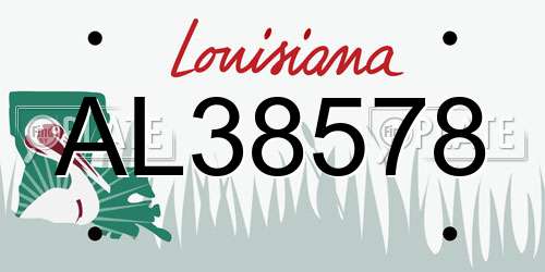 AL38578 Louisiana License Plate