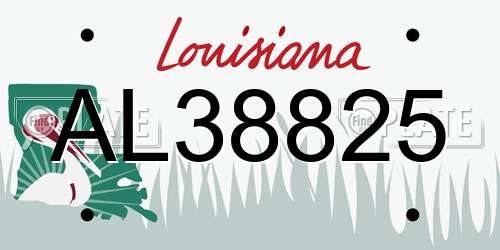 AL38825 Louisiana License Plate