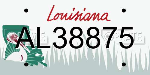 AL38875 Louisiana License Plate