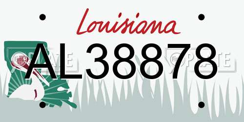 AL38878 Louisiana License Plate