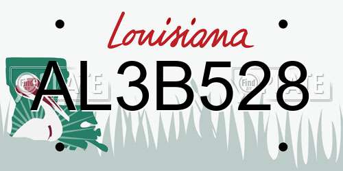 AL3B528 Louisiana License Plate