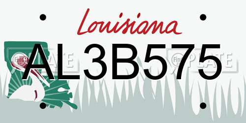 AL3B575 Louisiana License Plate
