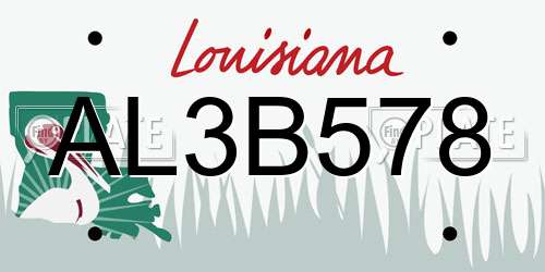 AL3B578 Louisiana License Plate