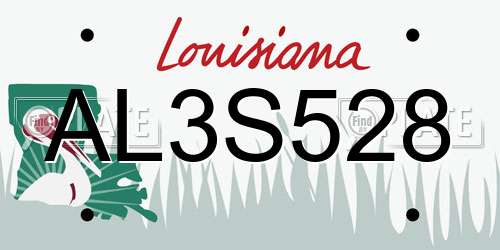 AL3S528 Louisiana License Plate