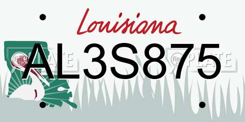 AL3S875 Louisiana License Plate