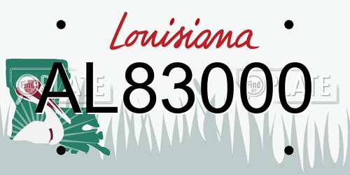 AL83000 Louisiana License Plate