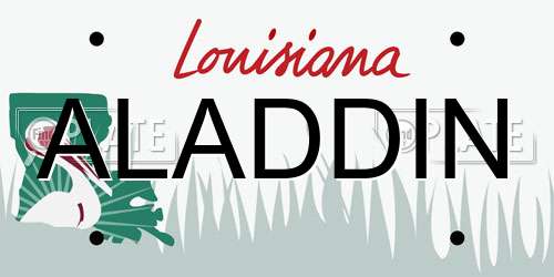 ALADDIN Louisiana License Plate