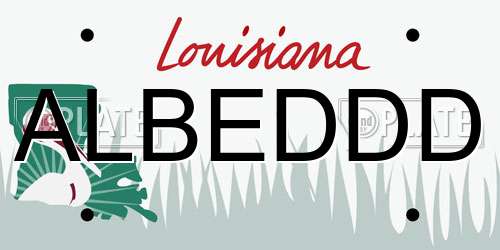 ALBEDDD Louisiana License Plate
