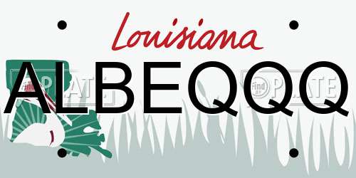 ALBEQQQ Louisiana License Plate