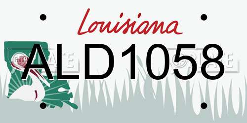 ALD1058 Louisiana License Plate
