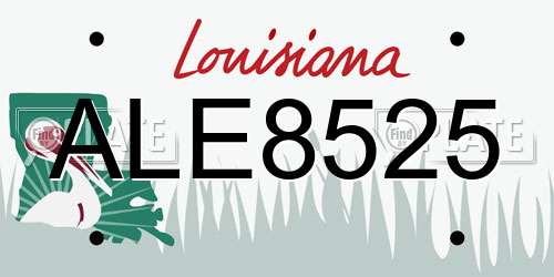 ALE8525 Louisiana License Plate