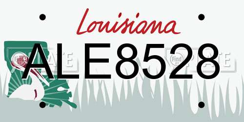 ALE8528 Louisiana License Plate