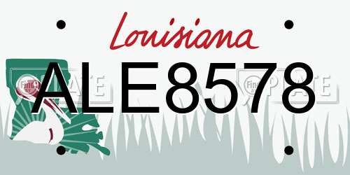 ALE8578 Louisiana License Plate