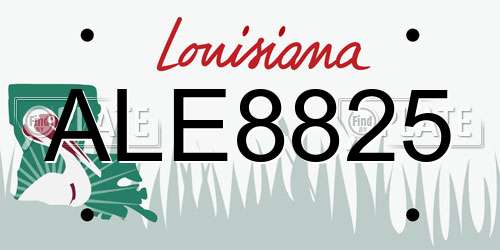 ALE8825 Louisiana License Plate