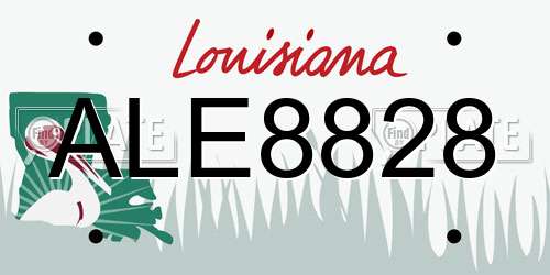 ALE8828 Louisiana License Plate