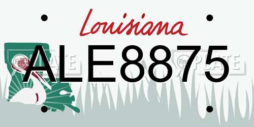 ALE8875 Louisiana License Plate