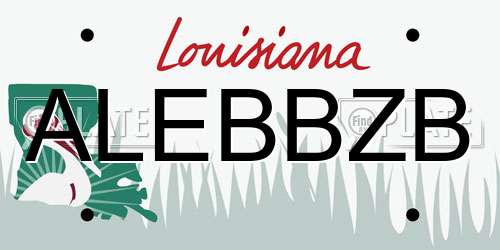 ALEBBZB Louisiana License Plate