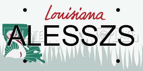 ALESSZS Louisiana License Plate