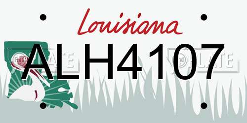 ALH4107 Louisiana License Plate