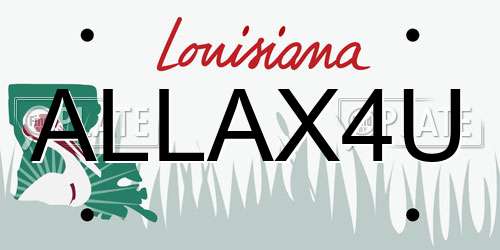 ALLAX4U Louisiana License Plate