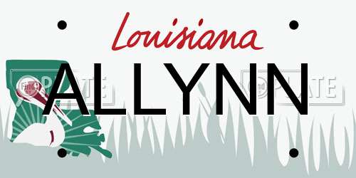 ALLYNN Louisiana License Plate
