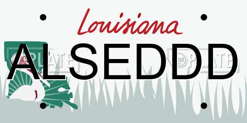 ALSEDDD Louisiana License Plate
