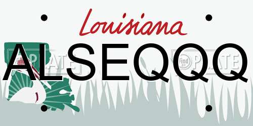 ALSEQQQ Louisiana License Plate