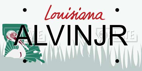 ALVINJR Louisiana License Plate