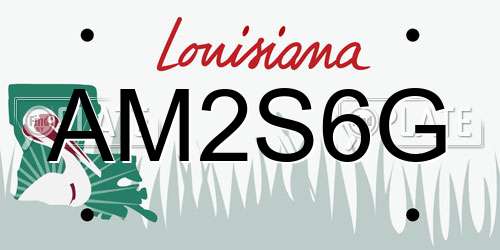 AM2S6G Louisiana License Plate