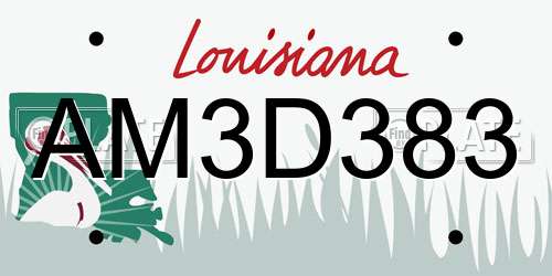 AM3D383 Louisiana License Plate