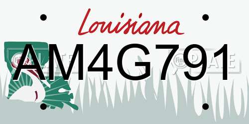 AM4G791 Louisiana License Plate