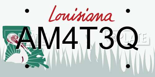 AM4T3Q Louisiana License Plate