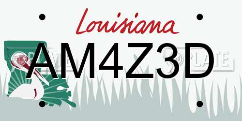 AM4Z3D Louisiana License Plate