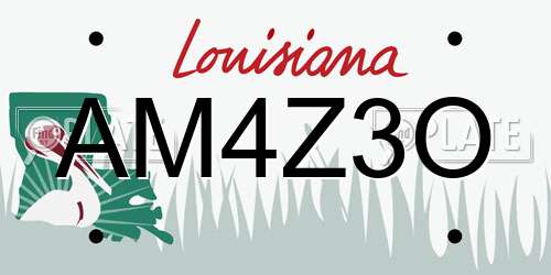AM4Z3O Louisiana License Plate