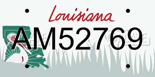 AM52769 Louisiana License Plate