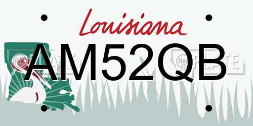 AM52QB Louisiana License Plate