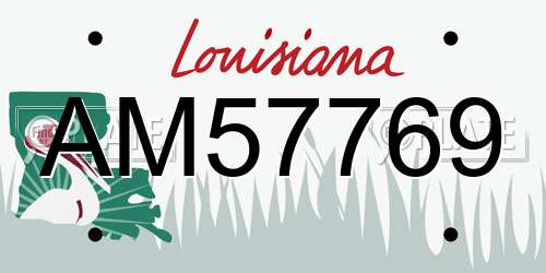 AM57769 Louisiana License Plate