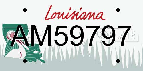 AM59797 Louisiana License Plate