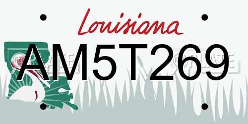 AM5T269 Louisiana License Plate