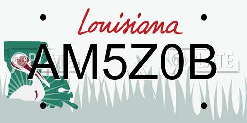 AM5Z0B Louisiana License Plate