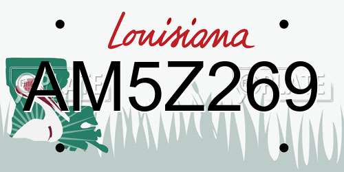 AM5Z269 Louisiana License Plate
