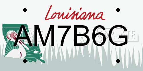 AM7B6G Louisiana License Plate